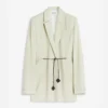 Belted Wool Blend Jacket