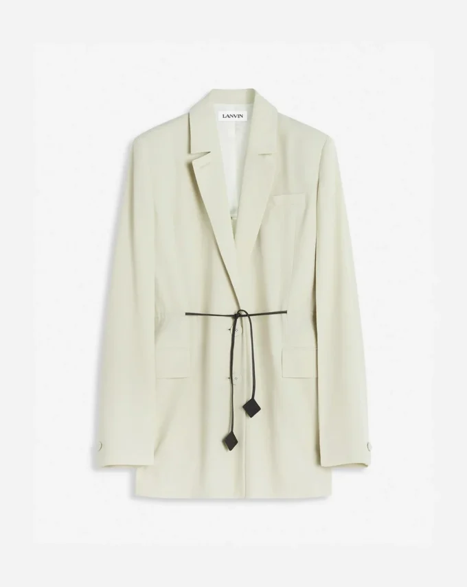 Belted Wool Blend Jacket