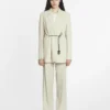 Belted Wool Blend Jacket