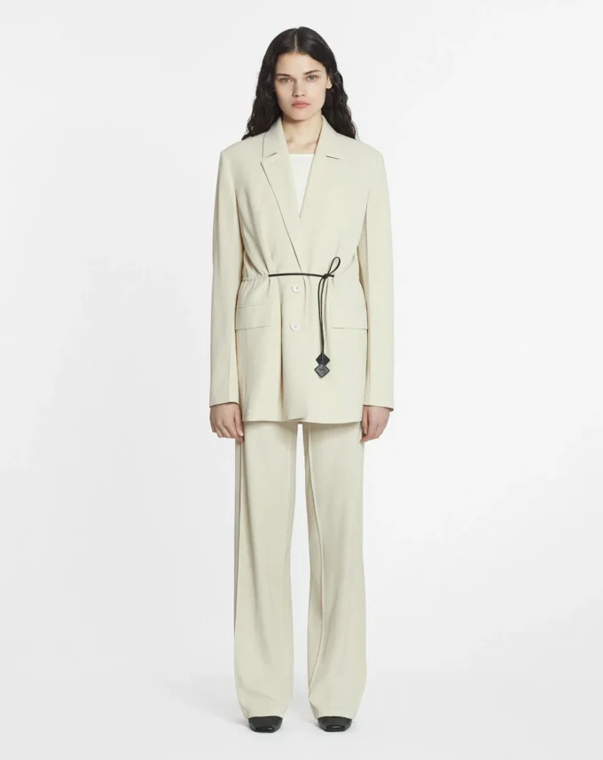 Belted Wool Blend Jacket