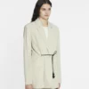 Belted Wool Blend Jacket