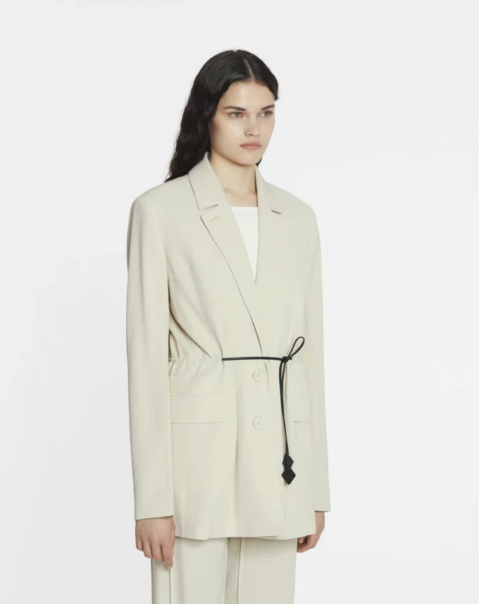 Belted Wool Blend Jacket