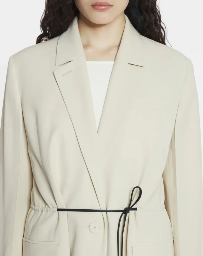 Belted Wool Blend Jacket