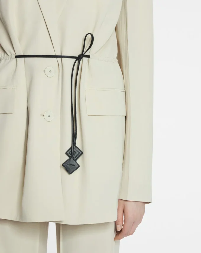 Belted Wool Blend Jacket