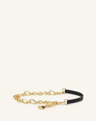 Catch by Lanvin Leather and Metal Chain Belt Catch by Lanvin Leather and Metal Chain Belt