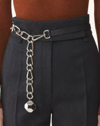Catch by Lanvin Leather and Metal Chain Belt Catch by Lanvin Leather and Metal Chain Belt
