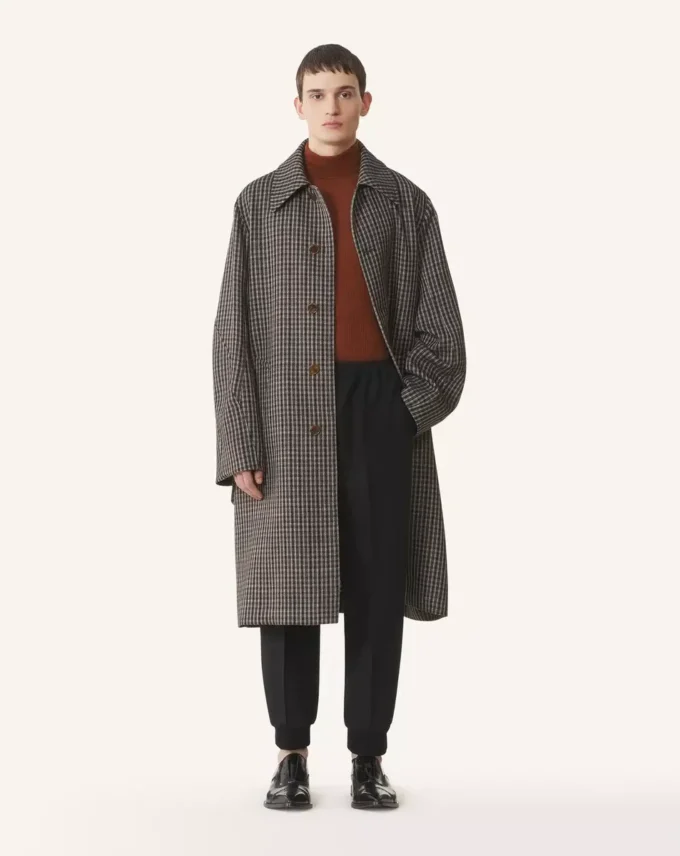 Checked Wool Car Coat Checked Wool Car Coat