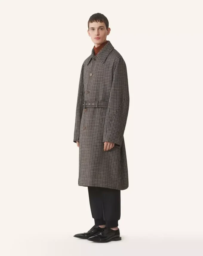 Checked Wool Car Coat Checked Wool Car Coat