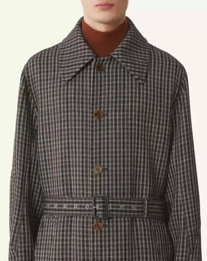 Checked Wool Car Coat Checked Wool Car Coat