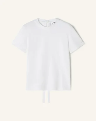 Cotton T-Shirt with Ribbon Detail