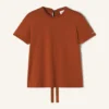 Cotton T-Shirt with Ribbon Detail