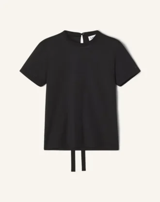 Cotton T-Shirt with Ribbon Detail