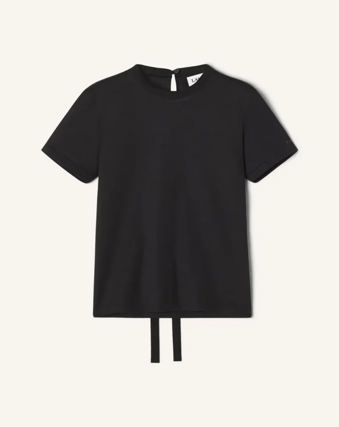 Cotton T-Shirt with Ribbon Detail