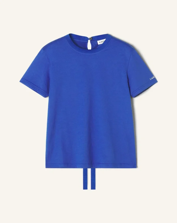 Cotton T-Shirt with Ribbon Detail