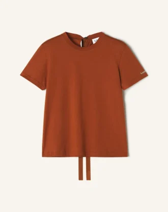 Cotton T-Shirt with Ribbon Detail