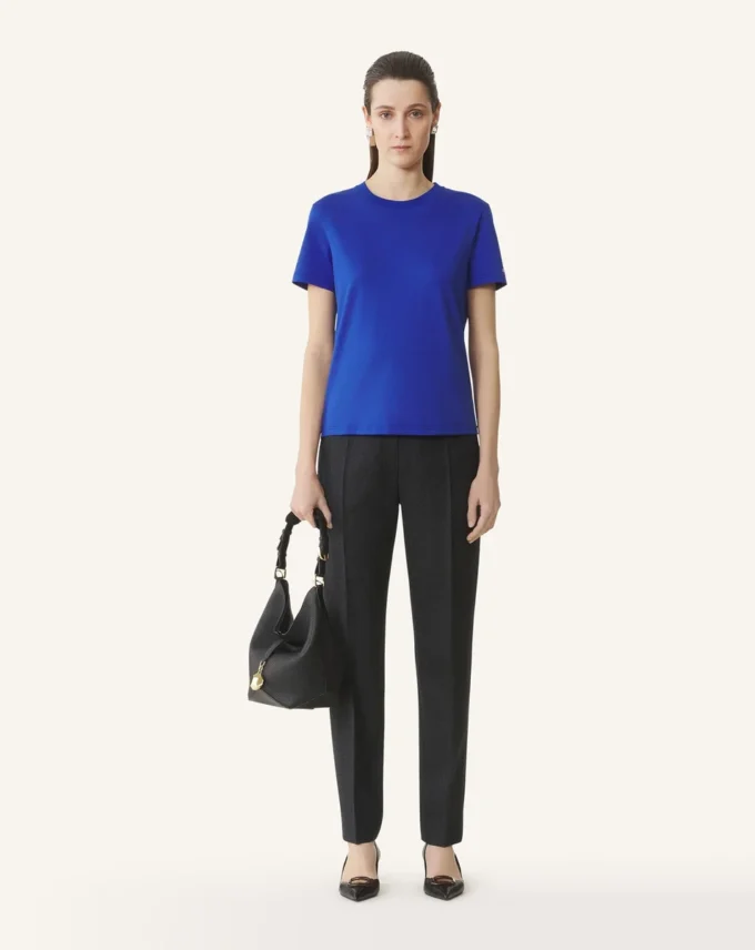 Cotton T-Shirt with Ribbon Detail