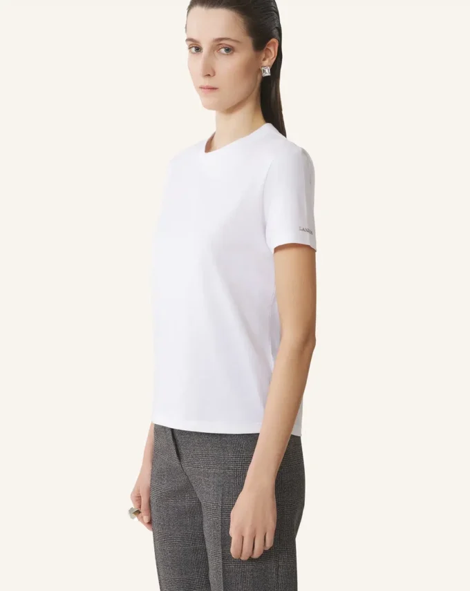 Cotton T-Shirt with Ribbon Detail