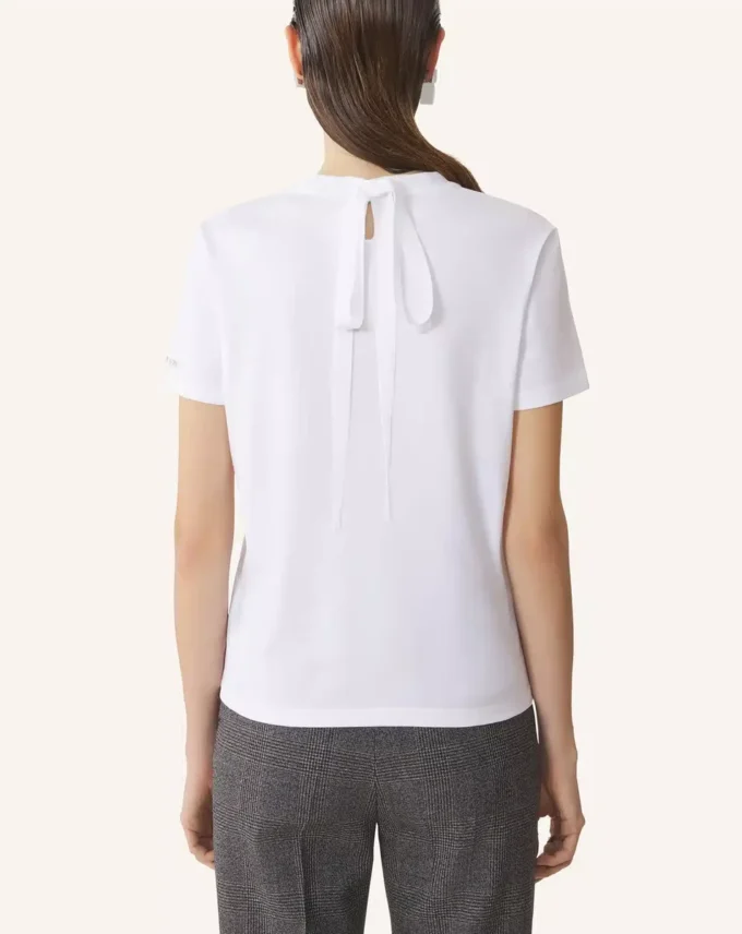 Cotton T-Shirt with Ribbon Detail