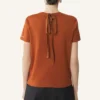 Cotton T-Shirt with Ribbon Detail