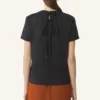 Cotton T-Shirt with Ribbon Detail