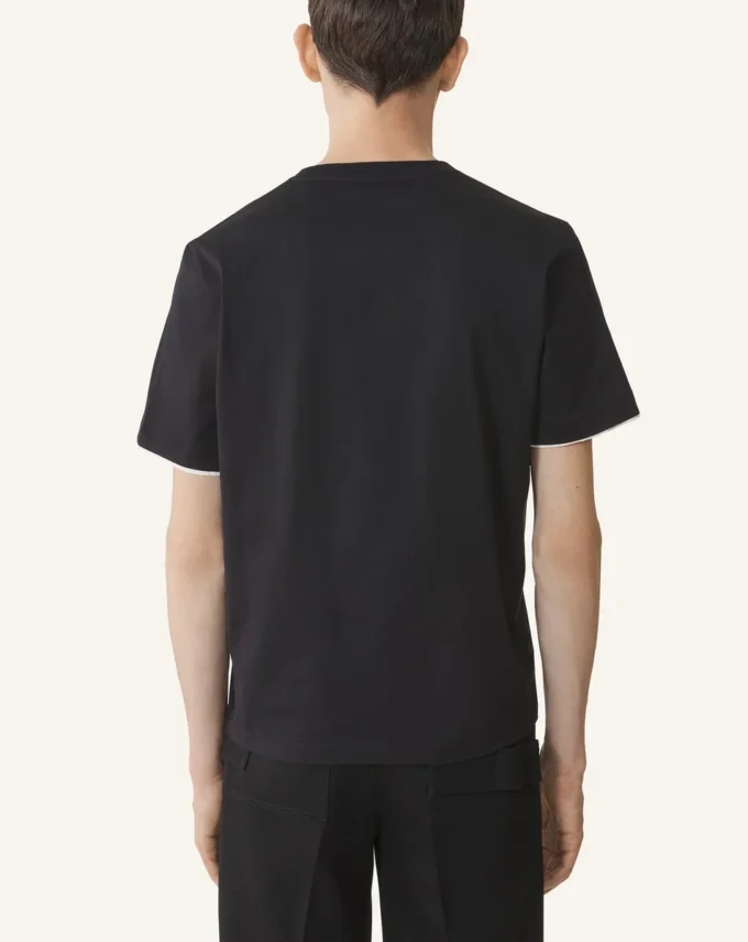 Cotton T-Shirt with Silk Detail Cotton T-Shirt with Silk Detail