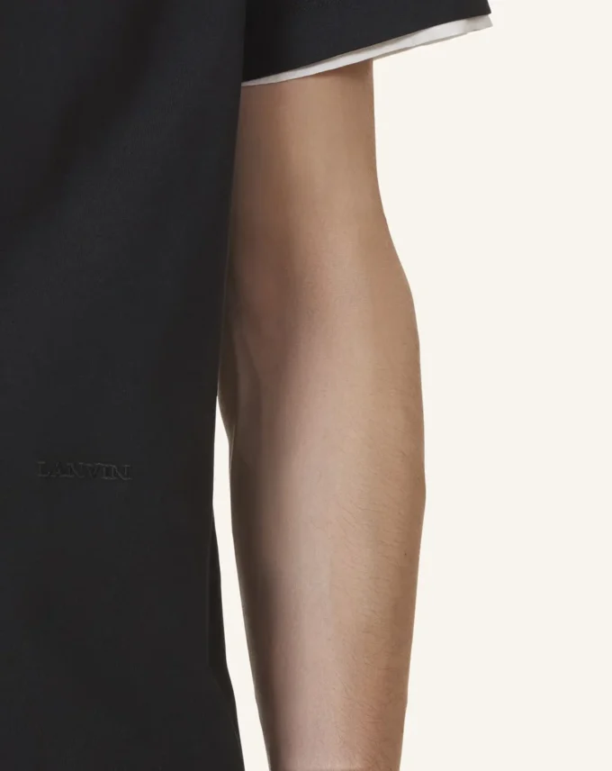 Cotton T-Shirt with Silk Detail Cotton T-Shirt with Silk Detail