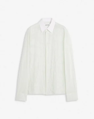 Cotton Voile Shirt with Cut-Outs