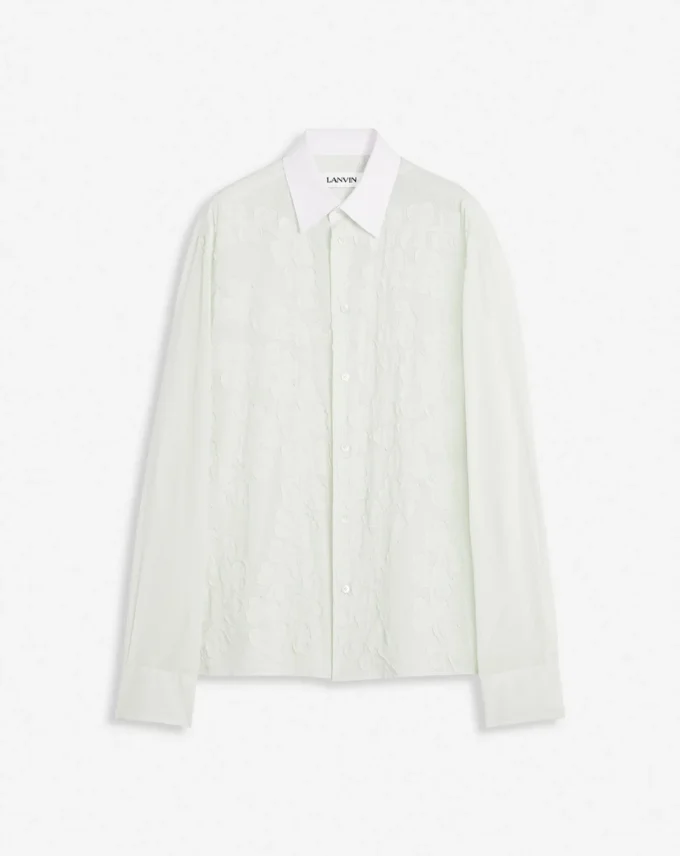 Cotton Voile Shirt with Cut-Outs Cotton Voile Shirt with Cut-Outs