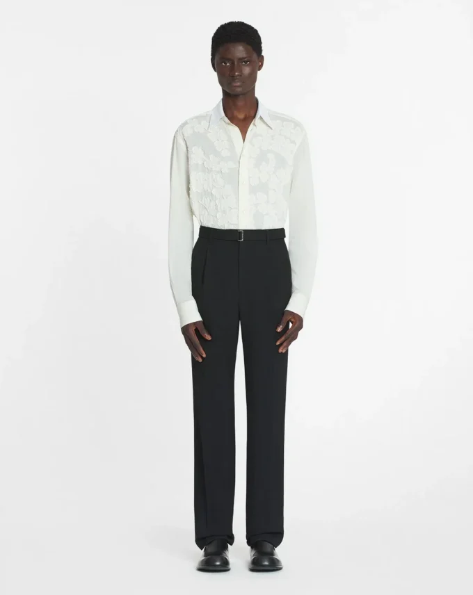 Cotton Voile Shirt with Cut-Outs Cotton Voile Shirt with Cut-Outs