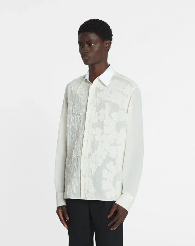 Cotton Voile Shirt with Cut-Outs Cotton Voile Shirt with Cut-Outs