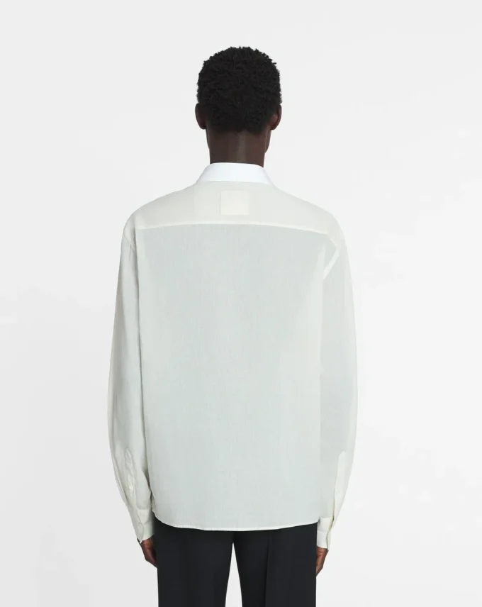 Cotton Voile Shirt with Cut-Outs Cotton Voile Shirt with Cut-Outs