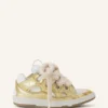 Curb Metallic Leather Sneakers with Mesh Laces Curb Metallic Leather Sneakers with Mesh Laces