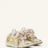 Curb Metallic Leather Sneakers with Mesh Laces Curb Metallic Leather Sneakers with Mesh Laces