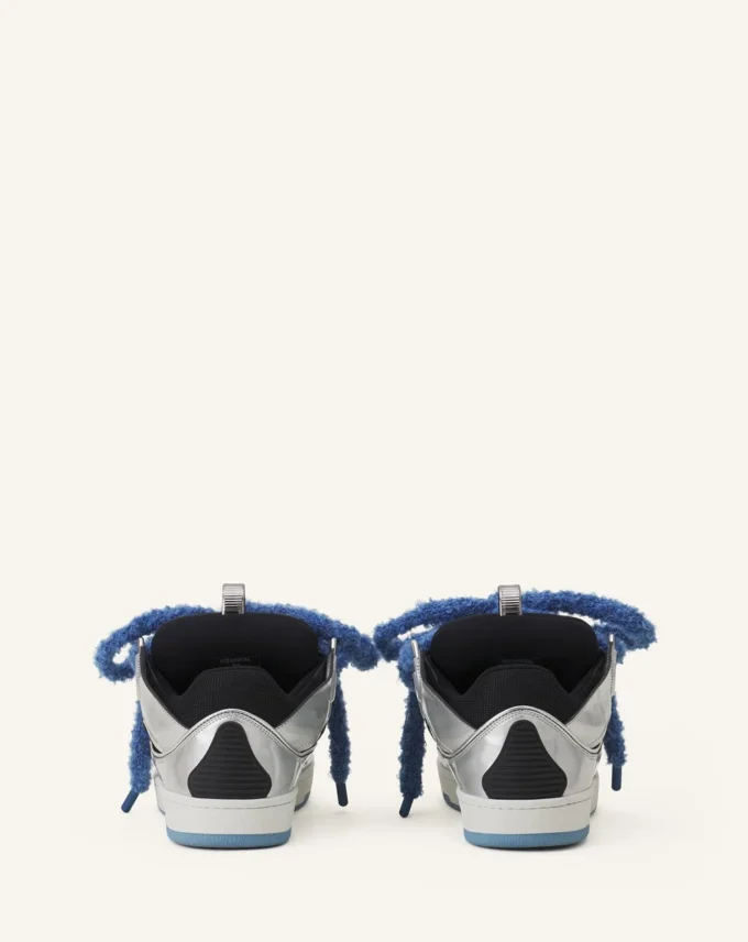 Curb Metallic Leather Sneakers with Mesh Laces Curb Metallic Leather Sneakers with Mesh Laces