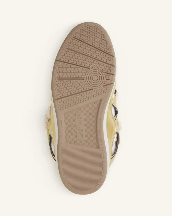 Curb Metallic Leather Sneakers with Mesh Laces Curb Metallic Leather Sneakers with Mesh Laces