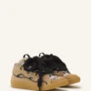 Curb Suede Sneakers with Mesh Laces