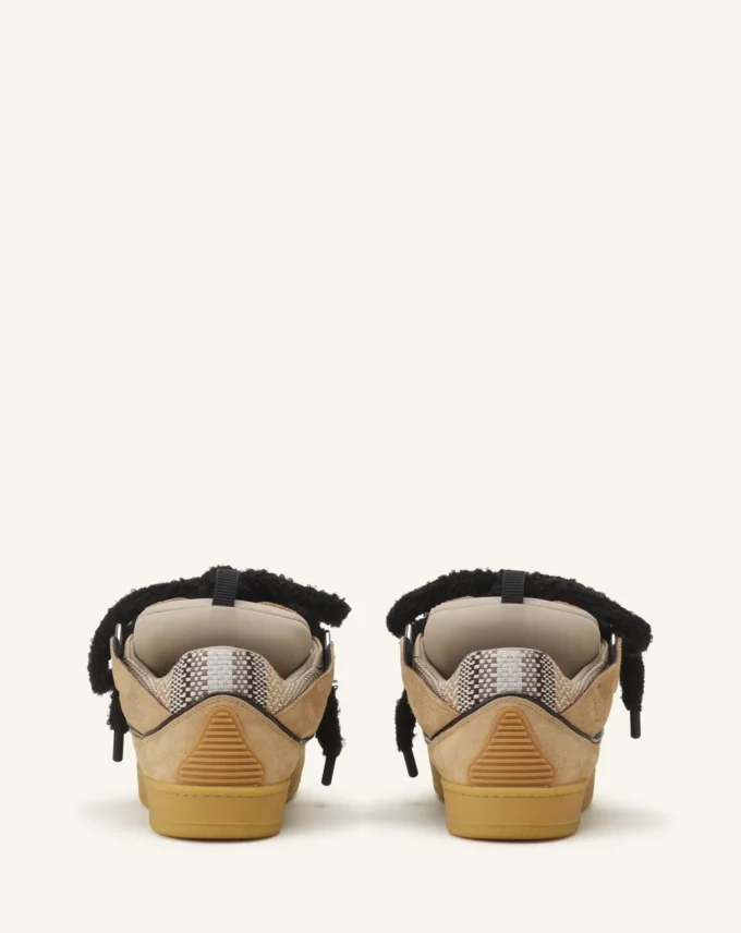 Curb Suede Sneakers with Mesh Laces