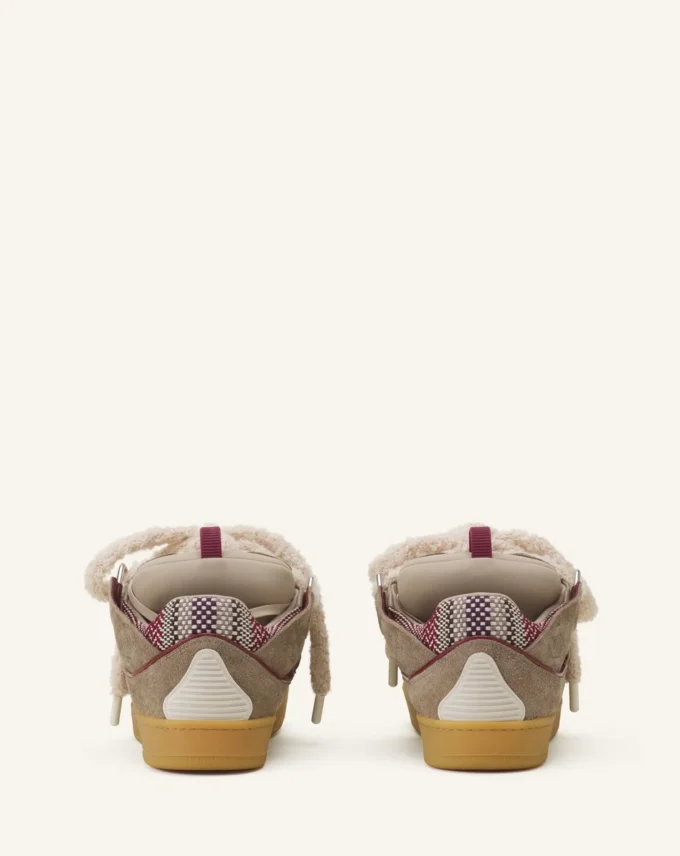 Curb Suede Sneakers with Mesh Laces