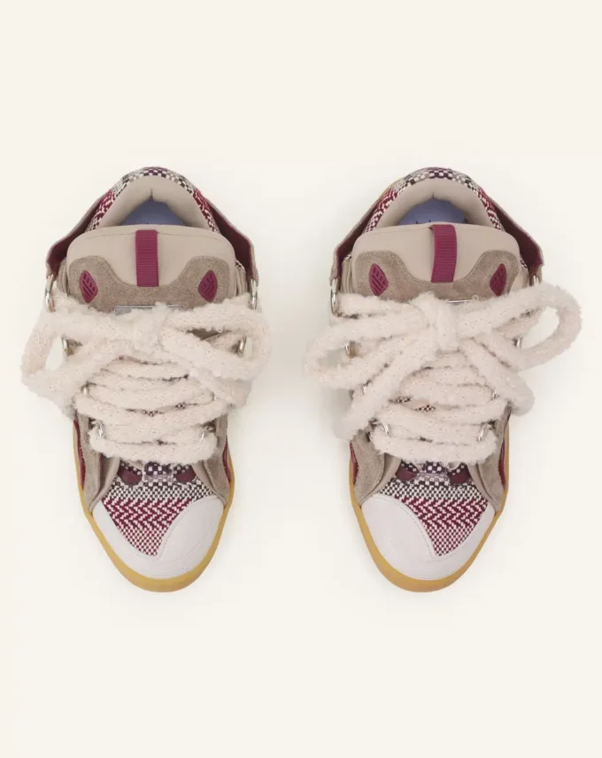 Curb Suede Sneakers with Mesh Laces
