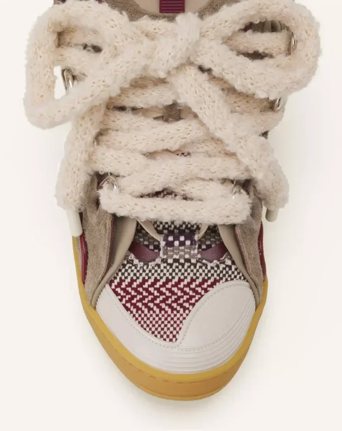 Curb Suede Sneakers with Mesh Laces