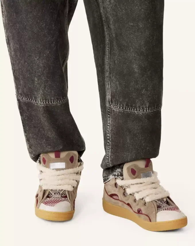 Curb Suede Sneakers with Mesh Laces