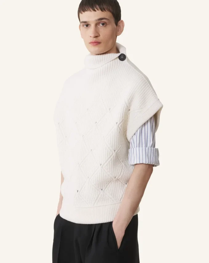 Diamond Detail Sleeveless Wool Sweater Diamond Detail Sleeveless Wool Sweater