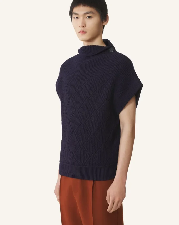 Diamond Detail Sleeveless Wool Sweater Diamond Detail Sleeveless Wool Sweater