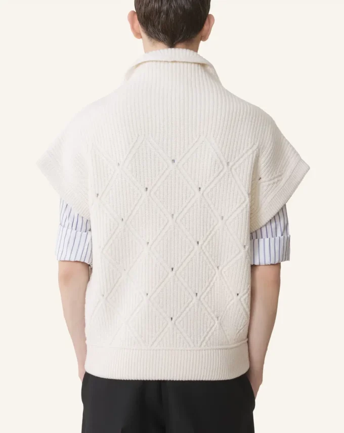 Diamond Detail Sleeveless Wool Sweater Diamond Detail Sleeveless Wool Sweater