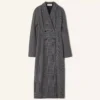 Double-Breasted Prince of Wales Wool Dress