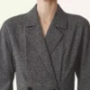 Double-Breasted Prince of Wales Wool Dress