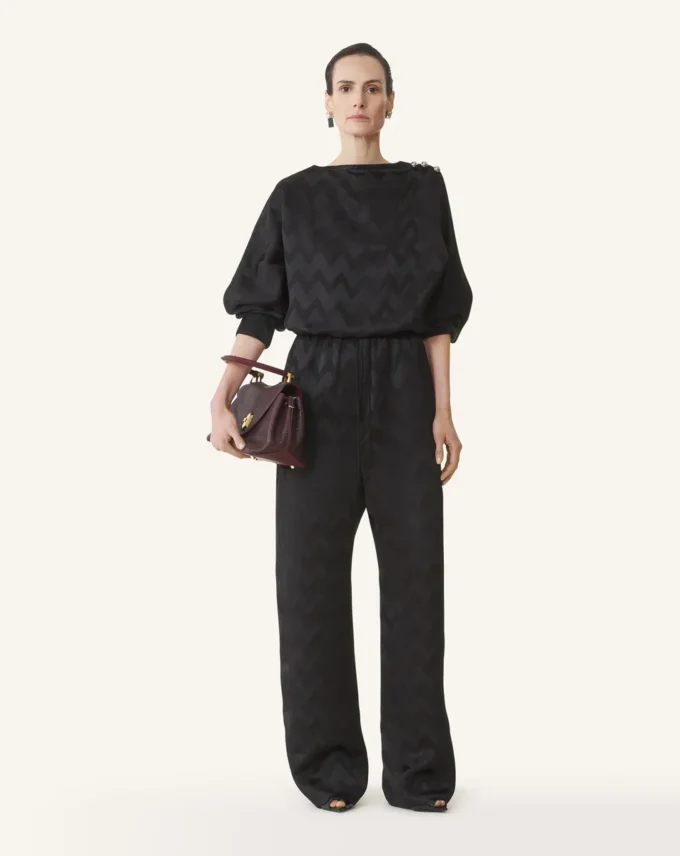 Fluid Pants in Jacquard Viscose Fluid Pants in Jacquard Viscose