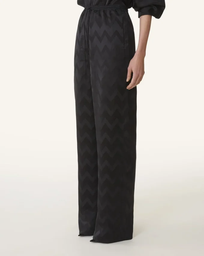 Fluid Pants in Jacquard Viscose Fluid Pants in Jacquard Viscose