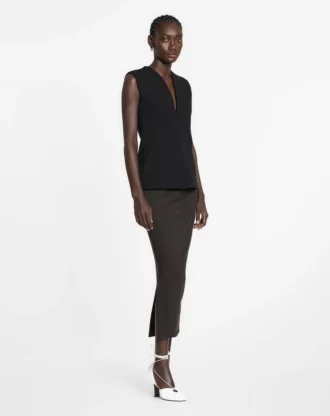 Jersey Top with a Plunging Neckline