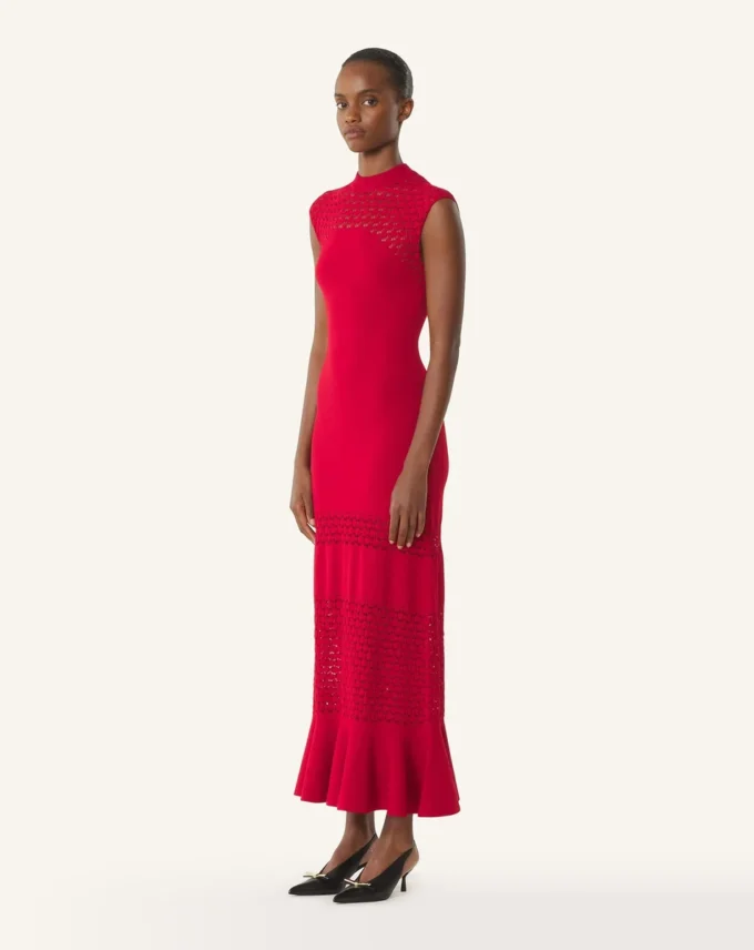 Lace Detail Dress in Viscose Lace Detail Dress in Viscose